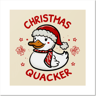 Christmas Quacker: Duck in Festive Attire Posters and Art